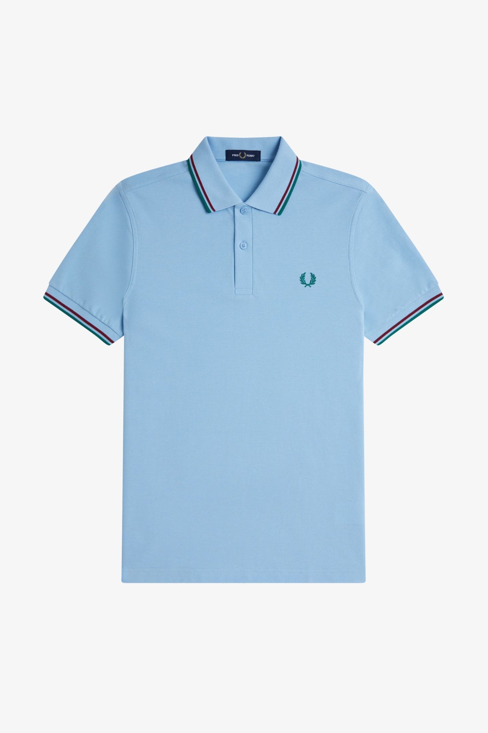Fred Perry Ανδρική Κοντομάνικη Μπλούζα Twin Tipped Fred Perry Shirt M3600-Z55 Track Blue / Burnt Red / Sport Green - Image 8