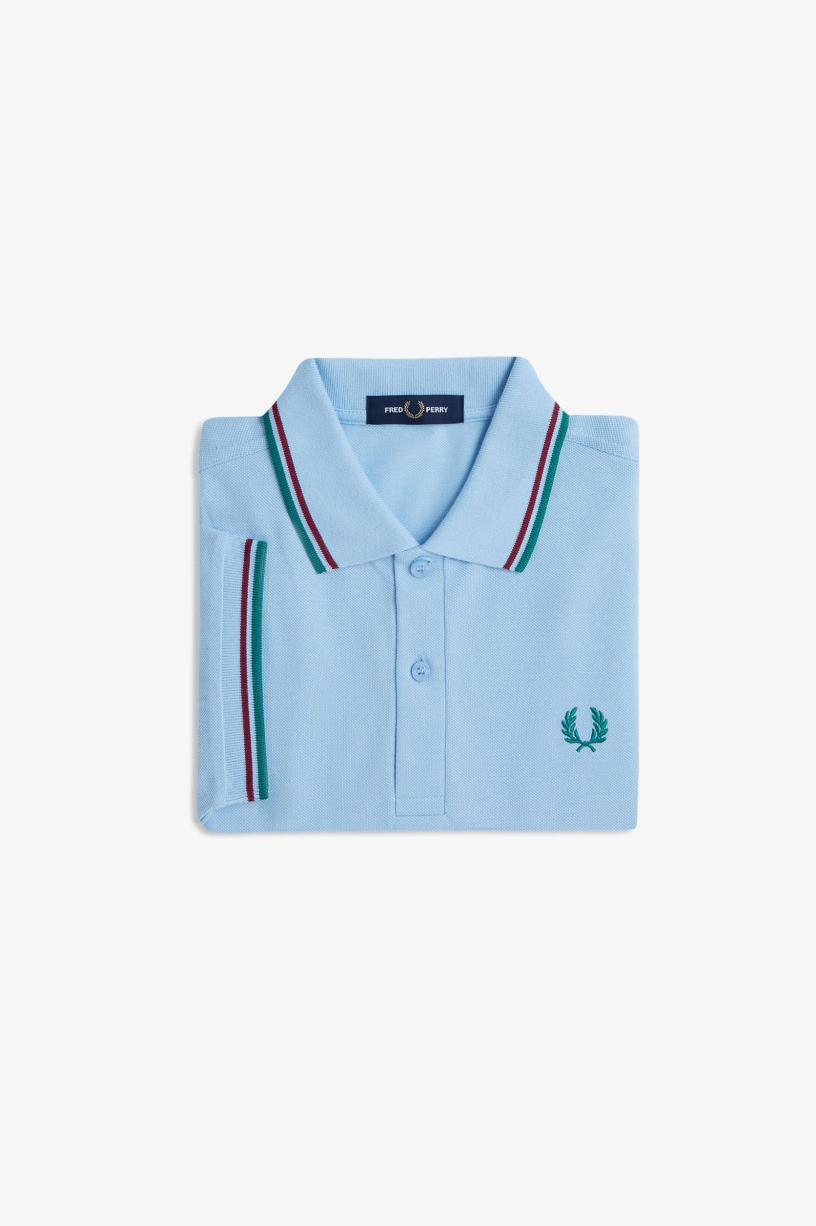 Fred Perry Ανδρική Κοντομάνικη Μπλούζα Twin Tipped Fred Perry Shirt M3600-Z55 Track Blue / Burnt Red / Sport Green - Image 7