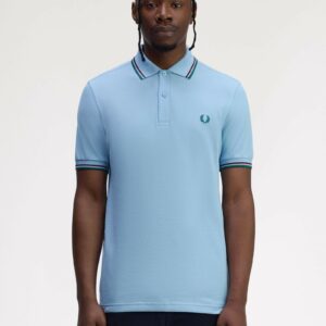 Fred Perry Ανδρική Κοντομάνικη Μπλούζα Twin Tipped Fred Perry Shirt M3600-Z55 Track Blue / Burnt Red / Sport Green