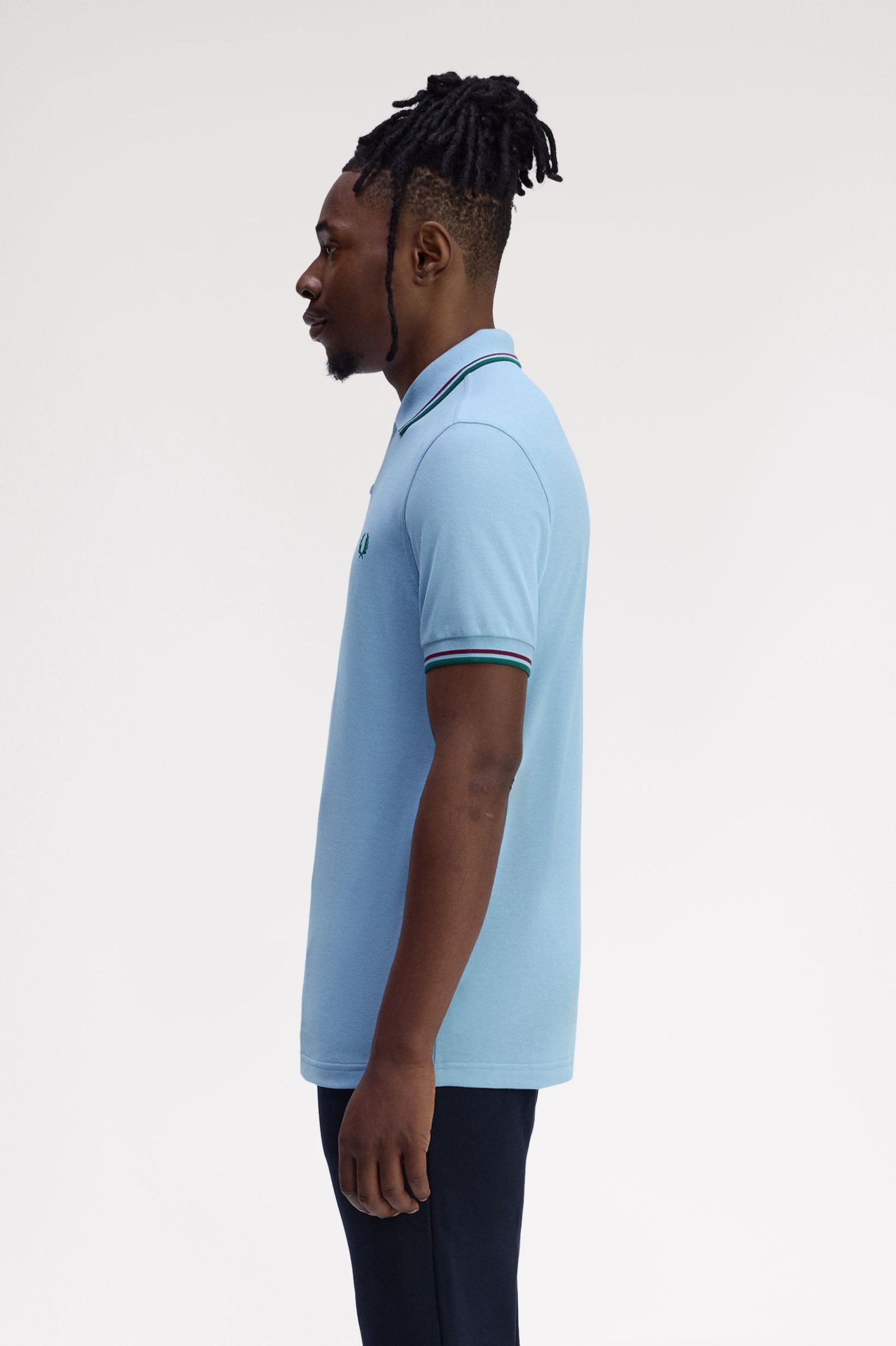 Fred Perry Ανδρική Κοντομάνικη Μπλούζα Twin Tipped Fred Perry Shirt M3600-Z55 Track Blue / Burnt Red / Sport Green - Image 4