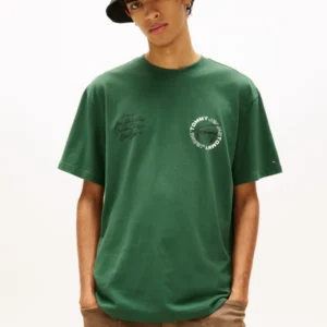 Tommy Jeans Ανδρική Κοντομάνικη Μπλούζα Tjm Rlx Sing Circle ss Tee Ext DM0DM22535-MBL Shadow Pine