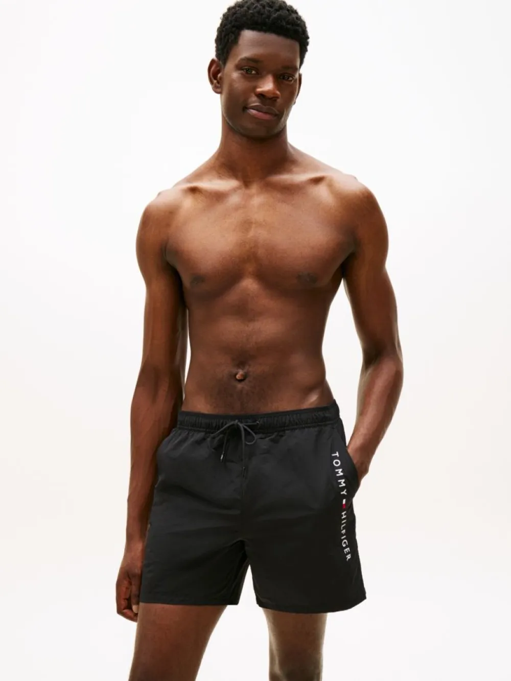 Tommy Jeans Ανδρικό Μαγιό Medium Drawstring Zip Pocket UM0UM03748-BDS Black