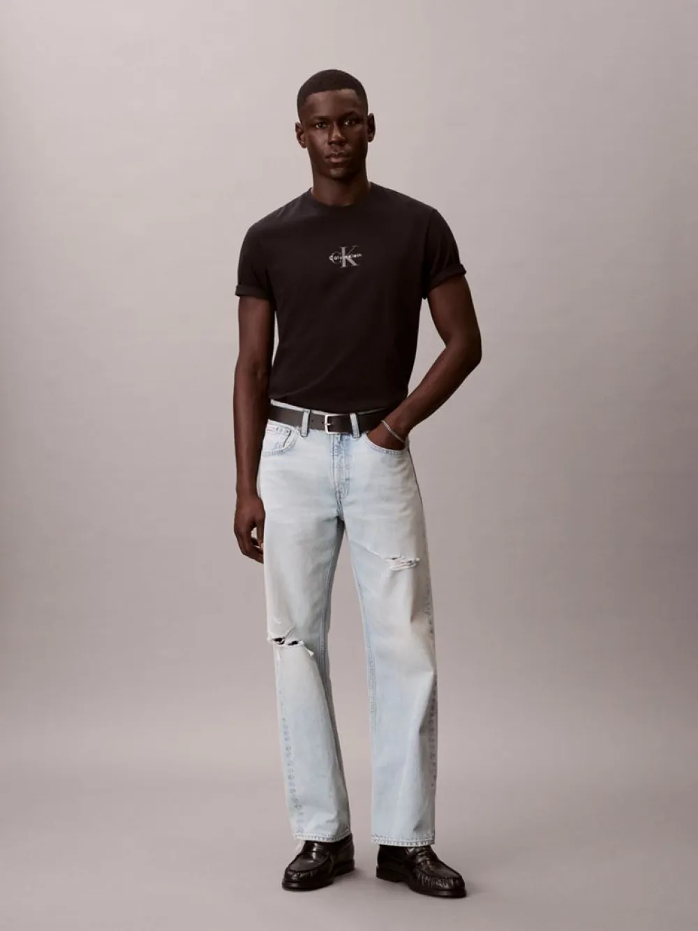 Calvin Klein Ανδρικό Κοντομάνικο T-shirt Με Μονόγραμμα LV04RB866G-UB1 Black