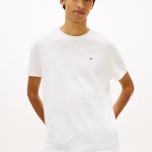 Tommy Jeans Ανδρικό Κοντομάνικο T-shirt TJM Red  Sflaf Ss Tee Ext DM0DM22504-YBL Ecru