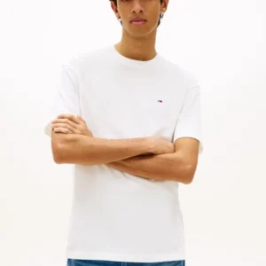 Tommy Jeans Ανδρικό Κοντομάνικο T-shirt Tjm Rlx Sflag Ss Tee DM0DM22507-YBL Ecru