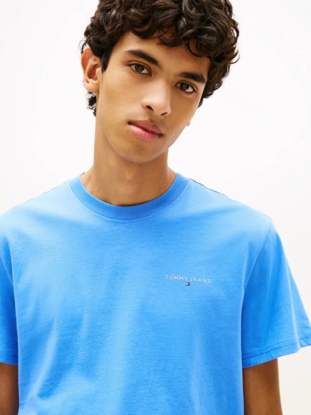 Tommy Hilfiger Ανδρικό Κοντομάνικο T-shirt Tjm Slim Linear Chest Tee Ext DM0DM21780-C38 Blue Twilight