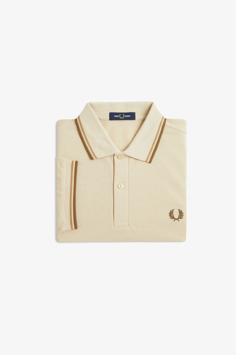 Fred Perry Ανδρικό Κοντομάνικο Polo Twin Tipped Fred Perry Shirt M3600-Z53 Oatmeal / Warm Stone / Shaded Stone - Image 6