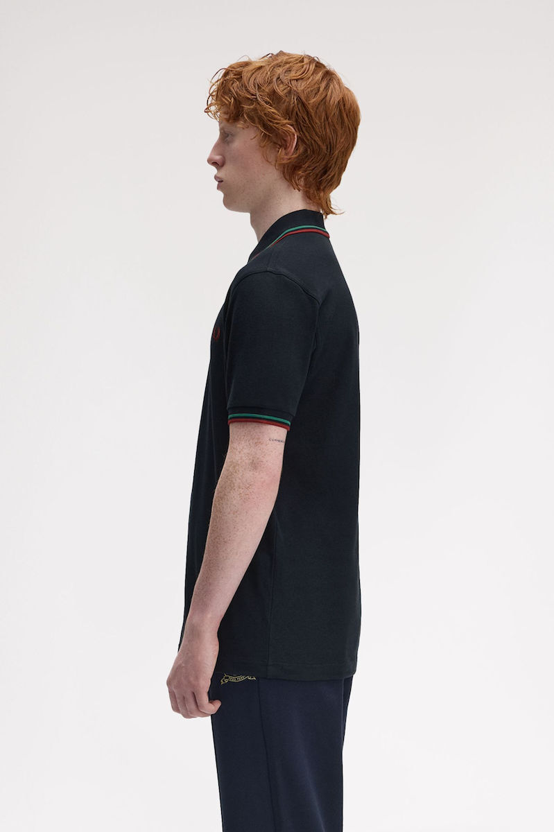Fred Perry Ανδρικό Κοντομάνικο Polo Twin Tipped Fred Perry Shirt M3600-Z58 Navy / Sport Green / Burnt Red - Image 2