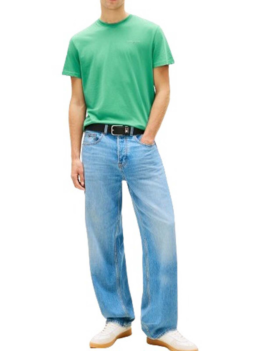 Tommy Jeans Ανδρικό Κοντομάνικο T-shirt Tjm Slim Linear Chest Tee Ext DM0DM21780-0H7 Bahama Green