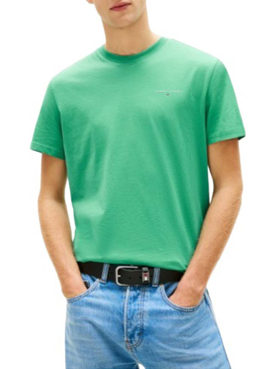 Tommy Jeans Ανδρικό Κοντομάνικο T-shirt Tjm Slim Linear Chest Tee Ext DM0DM21780-0H7 Bahama Green - Image 3