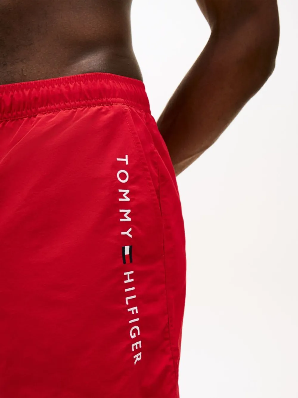 Tommy Jeans Ανδρικό Μαγιό Medium Drawstring Zip Pocket UM0UM03748-XLD Medium Red - Image 3