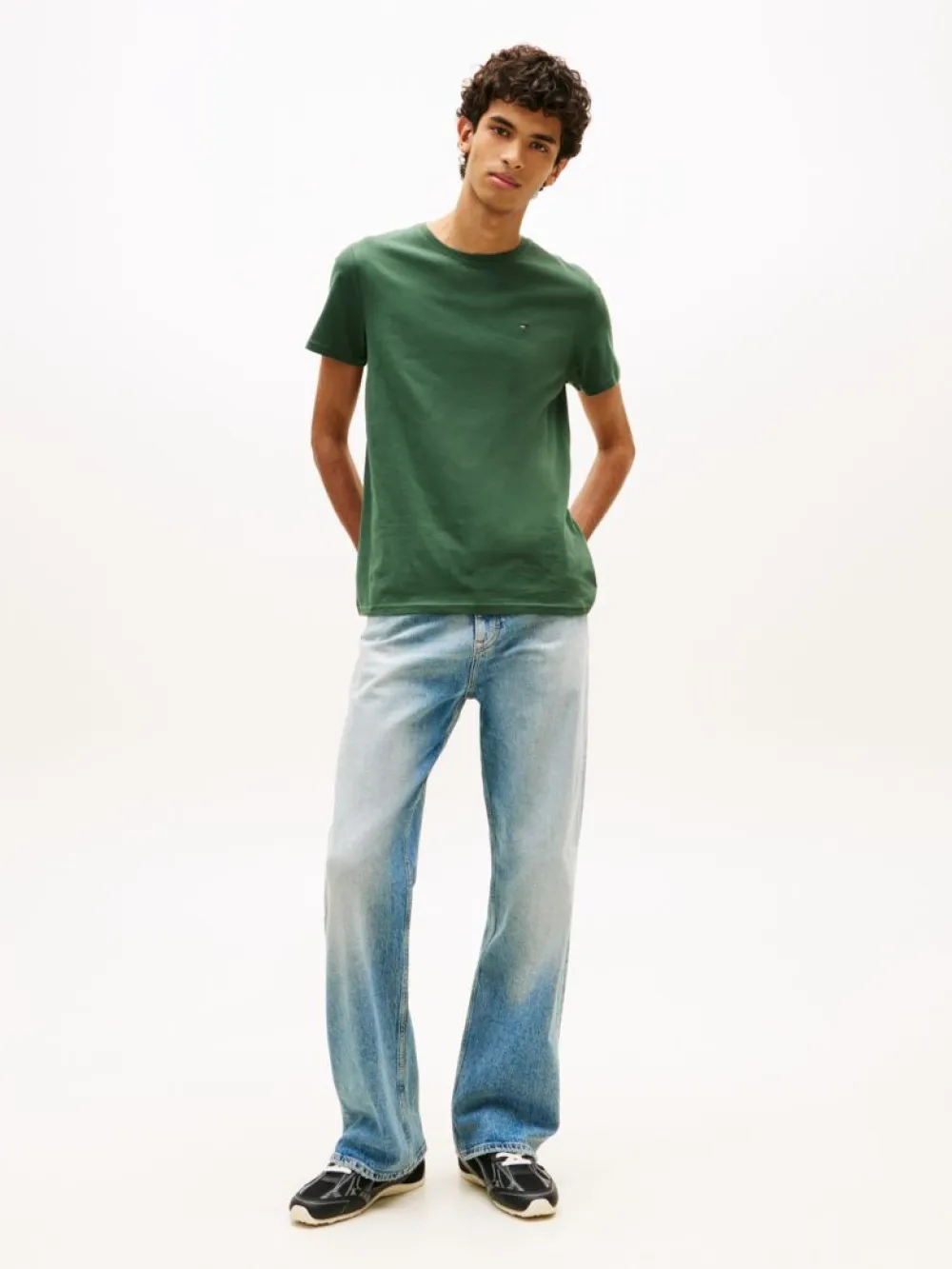 Tommy Jeans Ανδρική Κοντομάνικη Μπλούζα T-shirt Tjm Xslim Jersey Tee DM0DM04411-MBL Shadow Pine - Image 3