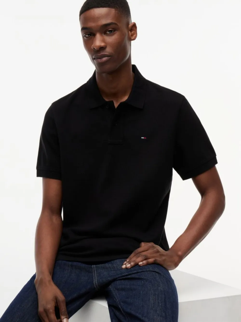 Tommy Jeans Ανδρικό Κοντομάνικο Polo Tjm Reg Ess DM0DM22711-BDS Black - Image 3