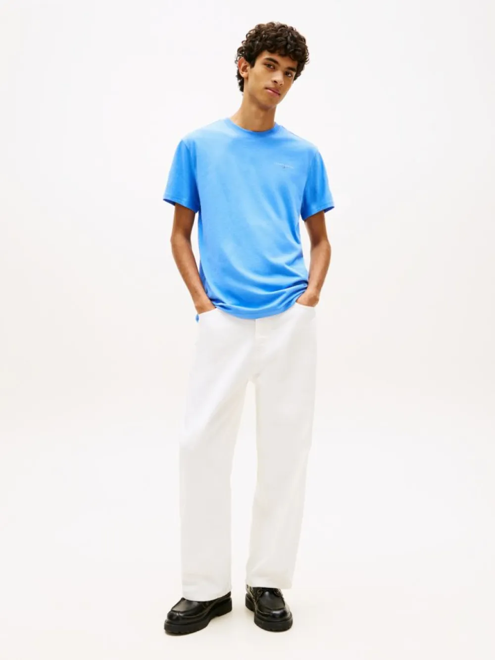 Tommy Hilfiger Ανδρικό Κοντομάνικο T-shirt Tjm Slim Linear Chest Tee Ext DM0DM21780-C38 Blue Twilight - Image 2