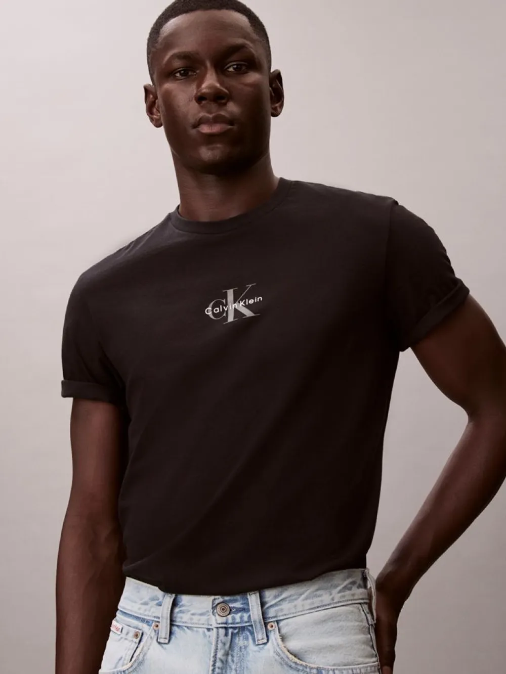 Calvin Klein Ανδρικό Κοντομάνικο T-shirt Με Μονόγραμμα LV04RB866G-UB1 Black - Image 4