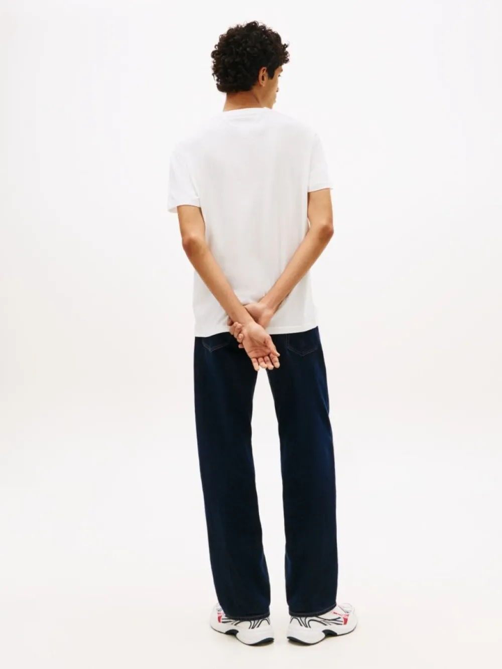 Tommy Jeans Ανδρικό Κοντομάνικο T-shirt TJM Red Sflaf Ss Tee Ext DM0DM22504-YBL Ecru - Image 4