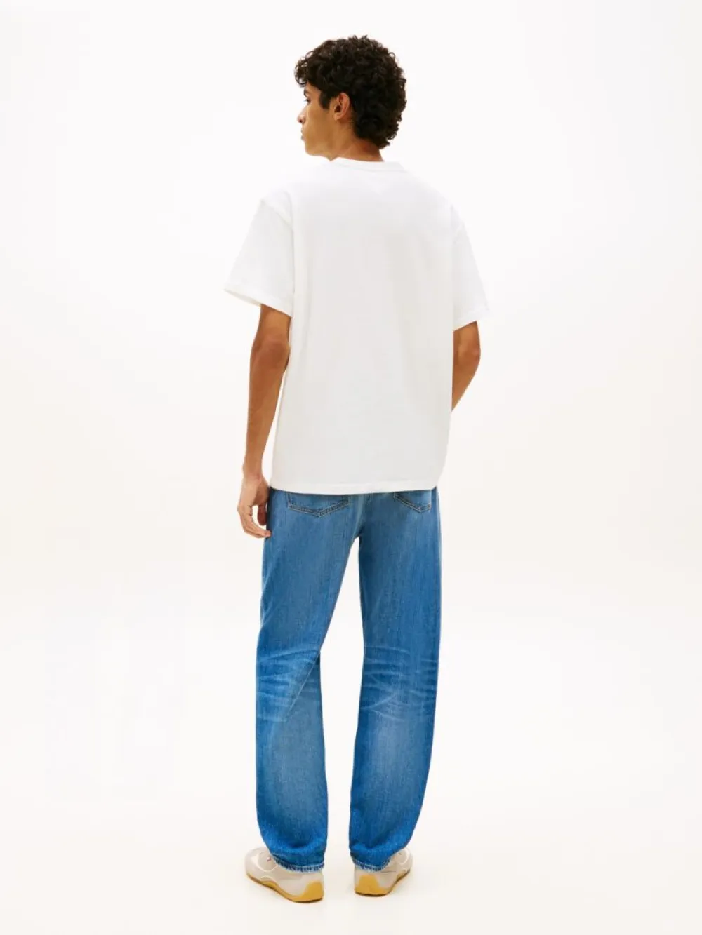 Tommy Jeans Ανδρικό Κοντομάνικο T-shirt Tjm Rlx Sflag Ss Tee DM0DM22507-YBL Ecru - Image 4