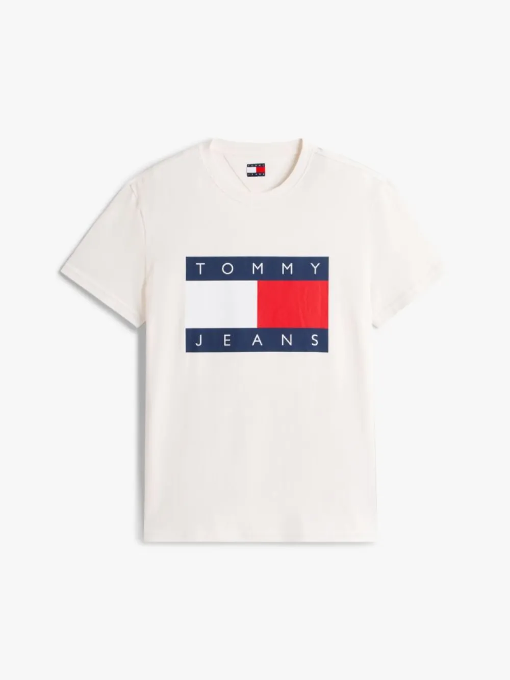 Tommy Jeans Ανδρική Κοντομάνικο T-shirt Tjm Red Big Flag Ss Tee Ext DM0DM22645-YBH ANCIENT WHITE - Image 5