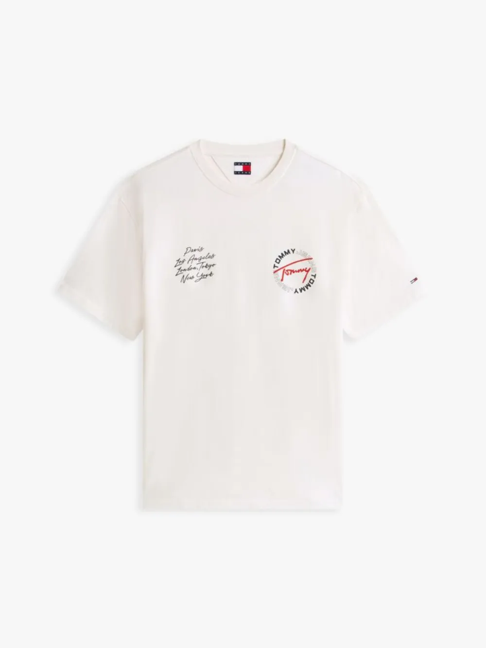 Tommy Jeans Ανδρική Κοντομάνικη Μπλούζα Tjm Rlx Sing Circle ss Tee Ext DM0DM22535-YBH Ancient White - Image 5