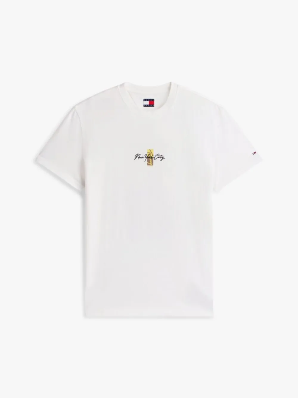 Tommy Jeans Ανδρικό Κοντομάνικο T-shirt Tjm Reg Sign Block Ss Tee Ext DM0DM22532-YBL Ecru - Image 5