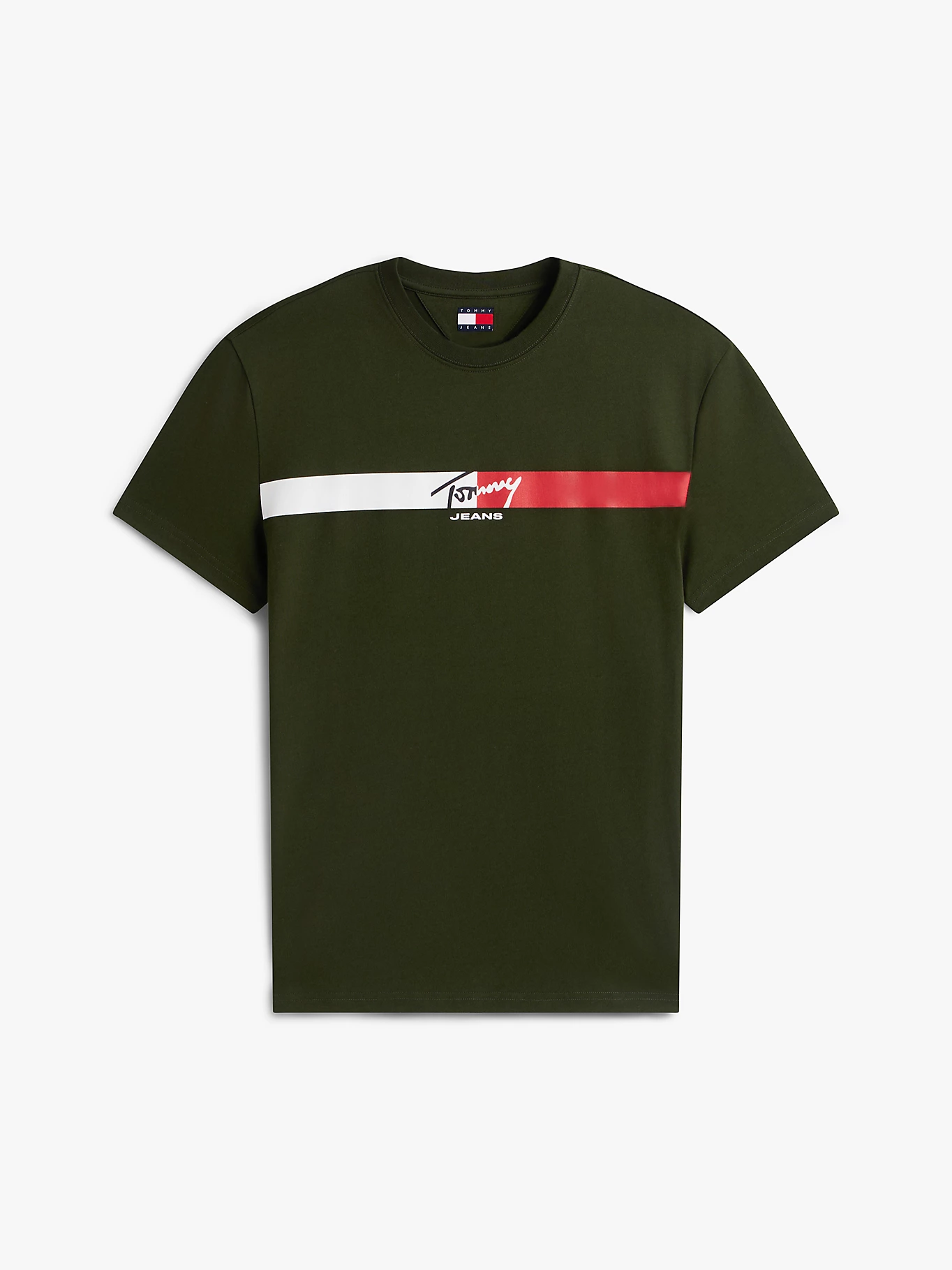 Tommy Jeans Ανδρικό Κοντομάνικο T-shirt Tjm Reg Signature Stripe T Ext DM0DM22539-M0H Kingston Green - Image 5