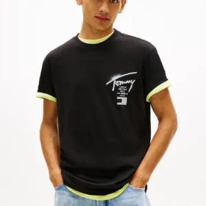 Tommy Jeans Ανδρικό Κοντομάνικο T-shirt Tjm Red City Sing Ss Tee Ext DM0DM22553-BDS Black