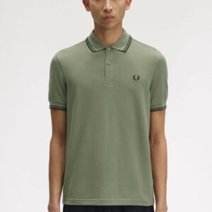 Fred Perry Ανδρικό Κοντομάνικο Polo Twin Tipped Laurel Wreath Green / Black M3600-Z50