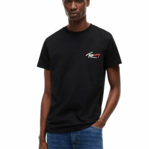 Tommy Jeans Ανδρικό Κοντομάνικο T-shirt Tjm Slim Sing Chest Ss Tee Ext DM0DM22538-BDS Black