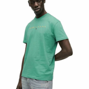 Tommy Jeans Ανδρική Κοντομάνικο T-shirt Tjm Reg Linear Logo Tee Ext DM0DM20744-0H9 Bahama Green