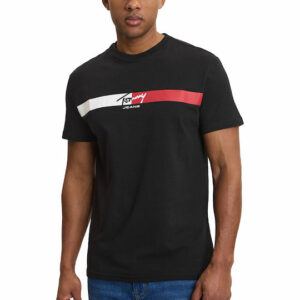 Tommy Jeans Ανδρικό Κοντομάνικο T-shirt Tjm Reg Signature Stripe T Ext DM0DM22539-BDS Black