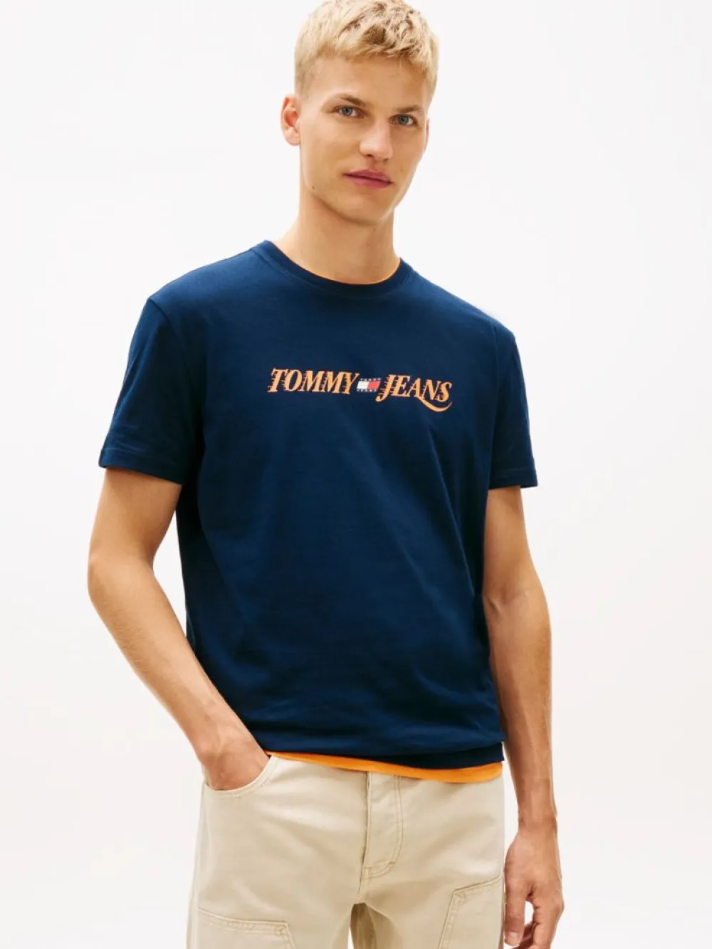 Tommy Jeans Ανδρικό Κοντομάνικο T-shirt Tjm Reg Vintage La Ss Tee DM0DM22548-C1G Dark Night Navy
