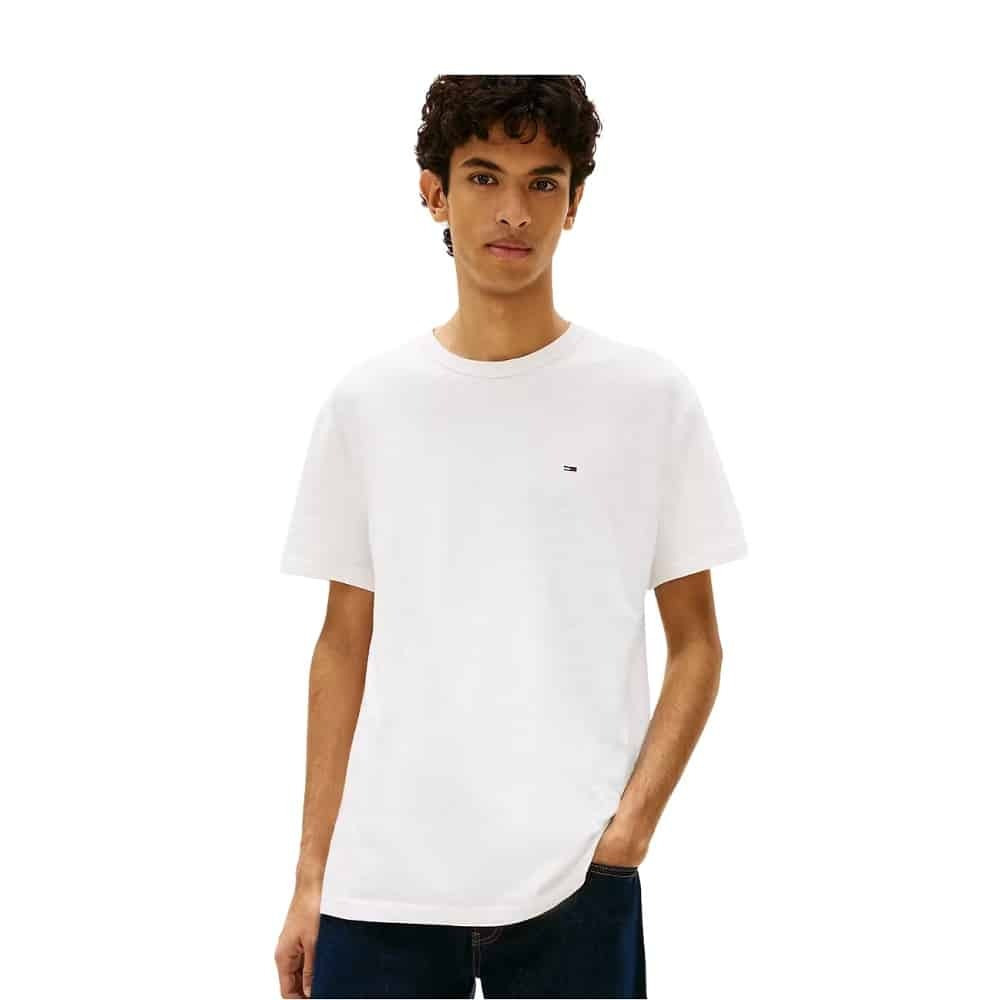 Tommy Jeans Ανδρικό Κοντομάνικο T-shirt Tjm Reg Sflag Slub Ss Tee DM0DM22514-YBL Ecru