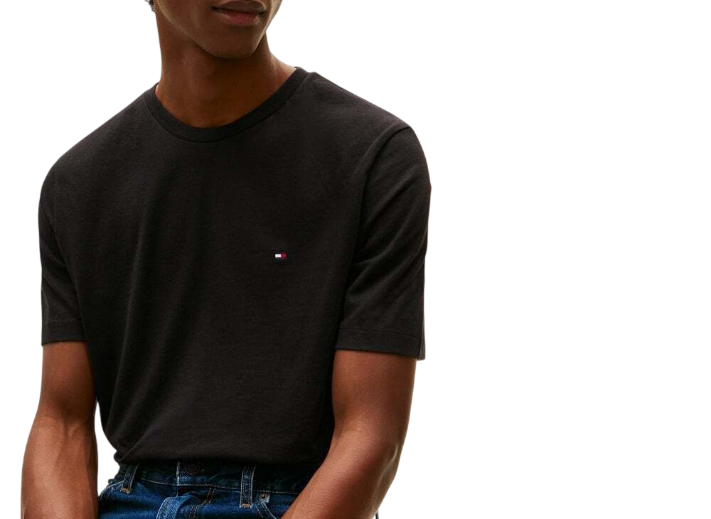 Tommy Jeans Ανδρικό Κοντομάνικο T-shirt Tjm Reg Sflag Slub Ss Tee DM0DM22514-BDS Black - Image 2