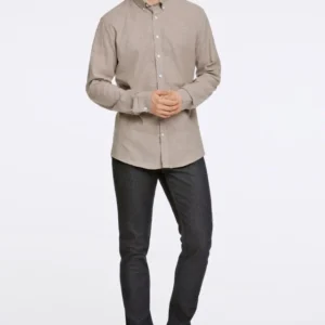 Lindbergh Ανδρικό Λινό Πουκάμισο Slim fit 30-203344 Mid Stone