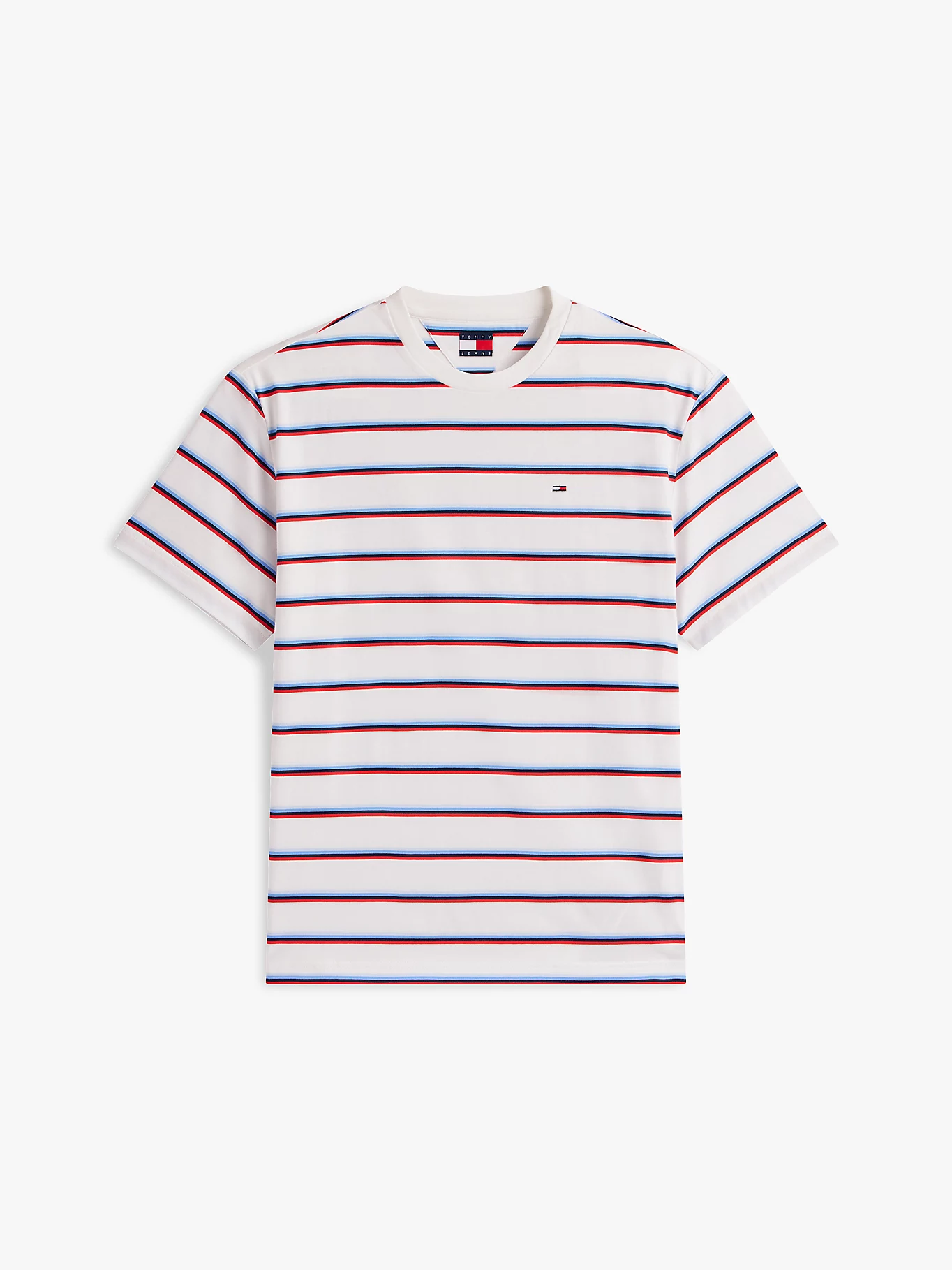 Tommy Jeans Ανδρικό Κοντομάνικο T-shirt Tjm Rlx Stripe Ss Tee DM0DM22516-YBL Ecru Stripe - Image 5