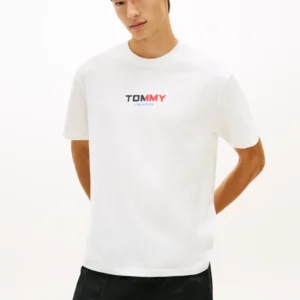 Tommy Jeans Ανδρικό Κοντομάνικο T-shirt Tjm Rlx La Backprint Ss Tee Ext DM0DM22534-YBL Ecru
