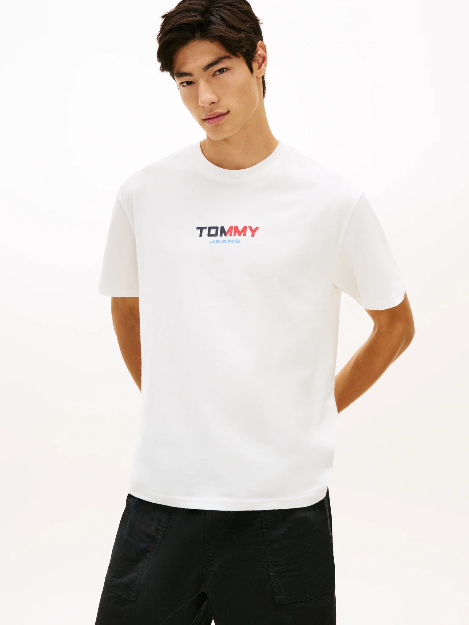 Tommy Jeans Ανδρικό Κοντομάνικο T-shirt Tjm Rlx La Backprint Ss Tee Ext DM0DM22534-YBL Ecru
