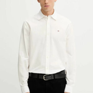 Tommy Hilfiger Ανδρικό Μακρυμάνικο Πουκάμισο Tjm Reg Poplin Shirt DM0DM22026-YBL Ecru