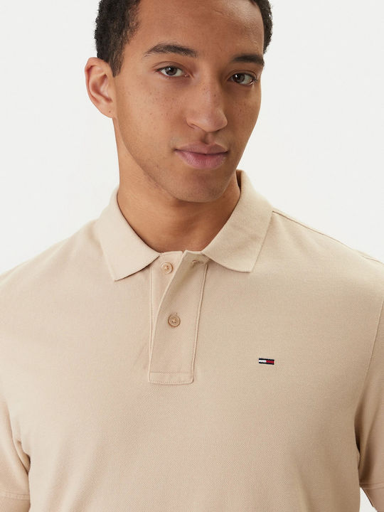 Tommy Jeans Ανδρικό Κοντομάνικο Polo Tjm Reg Ess DM0DM22711-AES White Clay - Image 4