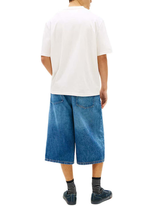 Tommy Jeans Ανδρικό Κοντομάνικο T-shirt Tjm 90s Tj Block Ss Tee DM0DM22550-YBL Ecru - Image 4