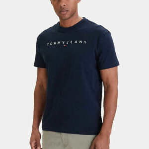 Tommy Jeans Ανδρική Κοντομάνικο T-shirt Tjm Reg Linear Logo Tee Ext DM0DM20744-C3Q Dark Night Navy/ Sweet Blue