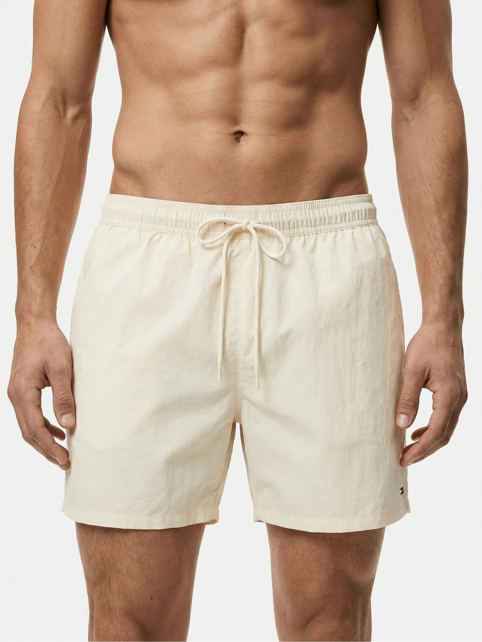 Tommy Jeans Μαγιό Σορτς Ανδρικό Medium Drawstring UM0UM03477-Z00 Ivory Petal