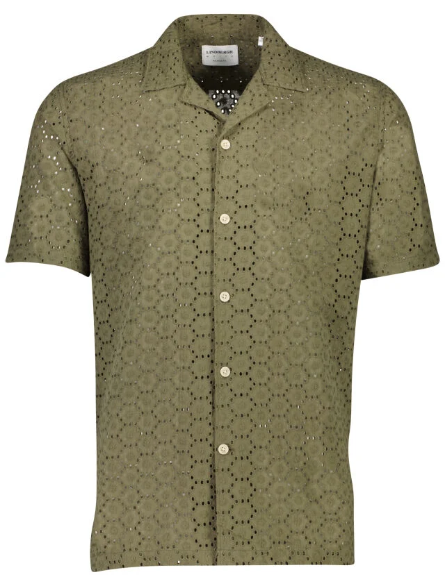 Lindbergh Ανδρικό Κοντομάνικο Πουκάμισο Casual Shirt 30-203569 Army - Image 5