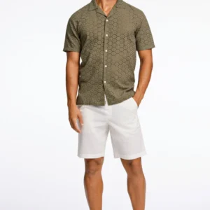 Lindbergh Ανδρικό Κοντομάνικο Πουκάμισο Casual Shirt 30-203569 Army