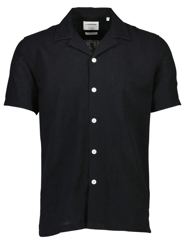 Lindbergh Ανδρικό Κοντομάνικο Πουκάμισο Liner Shirt 30-203319 Black - Image 5
