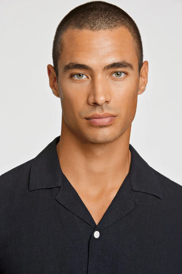 Lindbergh Ανδρικό Κοντομάνικο Πουκάμισο Liner Shirt 30-203319 Black - Image 4