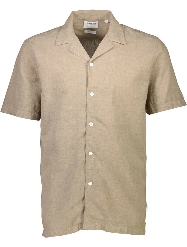 Lindbergh Ανδρικό Κοντομάνικο Πουκάμισο Liner Shirt 30-203319 Mid Stone - Image 4