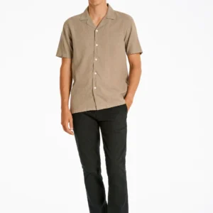 Lindbergh Ανδρικό Κοντομάνικο Πουκάμισο Liner Shirt 30-203319 Mid Stone