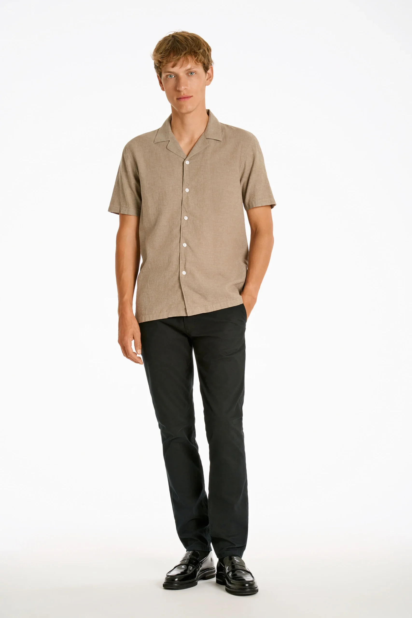 Lindbergh Ανδρικό Κοντομάνικο Πουκάμισο Liner Shirt 30-203319 Mid Stone