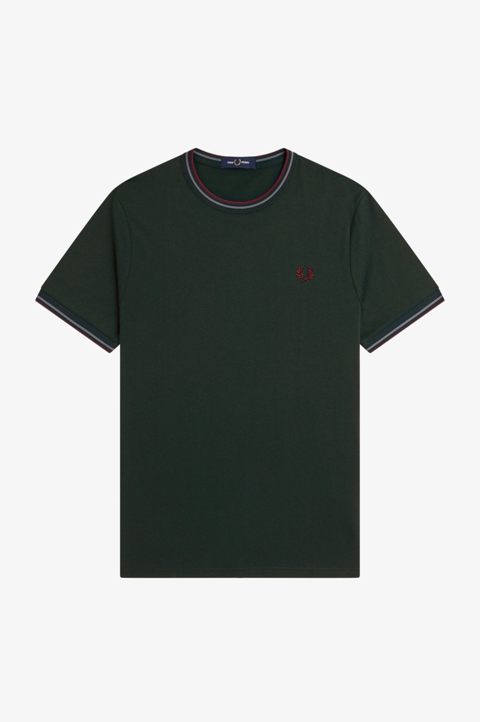 Fred Perry Ανδρική Κοντομάνικη Μπλούζα Twin Tipped T-shirt M1588V-85A Grassroots / Stockport Blue / Oxblood - Image 5
